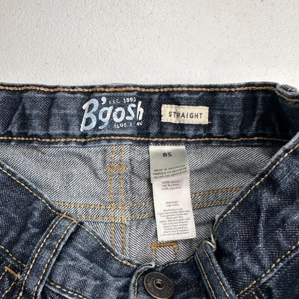 Oshkosh Bgosh Kids Straight Leg Denim Jeans 8S‎ Dark Wash 100% Cotton Durable